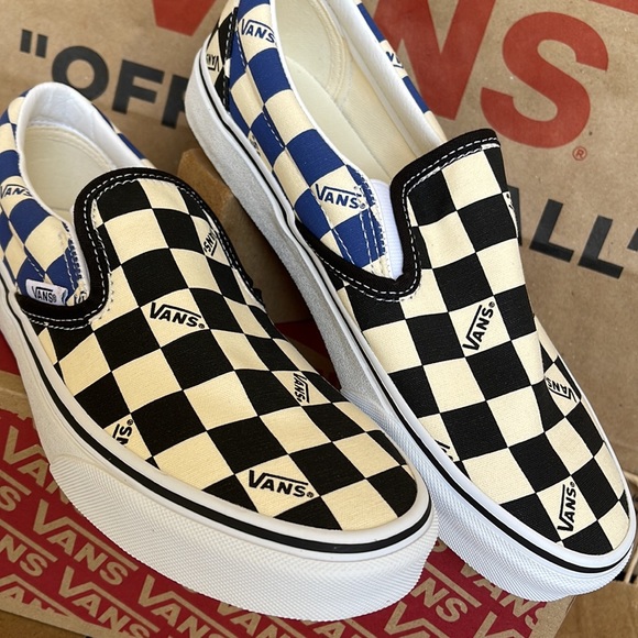 Vans Classic Slip On Big Check Black/Navy sneakers WMNS - Picture 7 of 16